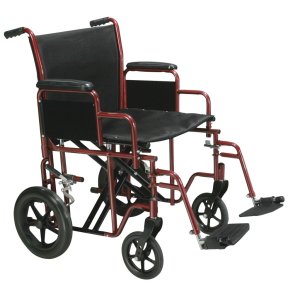 Drive Medical Bariatric Steel Transport Wheelchair with Swing Away Footrest